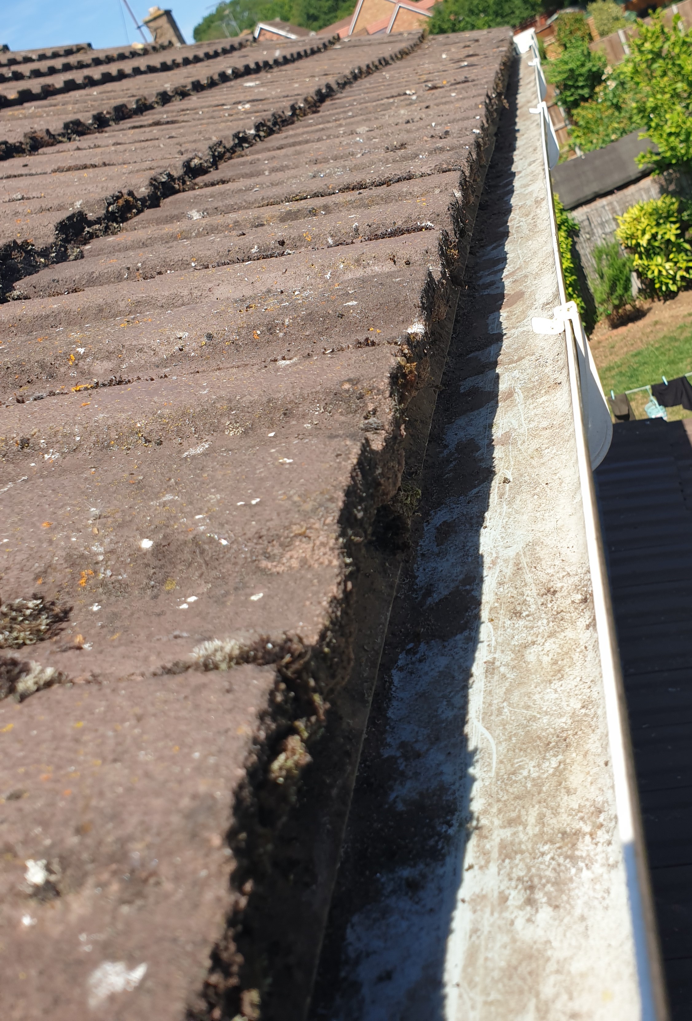 Gutter after professional clearing